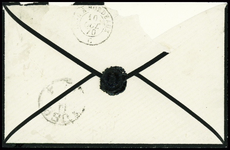 N°30 obl GC 359 + T17 "Bayonne St Esprit" (10 oct 70) sur lettre adressée à un prisonnier français à Erfurt par voie Suisse. TB