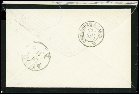 N°29 + 30 obl GC 491 + T16 "Blangy-du-Calvados (13)" (17 nov 70) sur env de deuil pour un lieutenant prisonnier à Erfurt par voie de Belgique