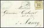 Alsace n°5 obl CAD "Ars-s-Moselle (55)" (23 nov 70) sur lettre pour Nancy. TB