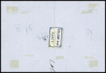Alsace n°5 obl CAD T17 "Nancy (52)" (1 nov 70) répété à côté sur lettre pour Mulhouse avec taxe 30 double-trait et CAD d'entrée rouge "Bade Mulhouse"