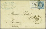 N°29 + Alsace n°6 obl PC du GC 85 + T17 Amiens (23 mars 71) sur lettre pour Lisieux (dernier jour du double affranchissement en ZO et ZNO). TB