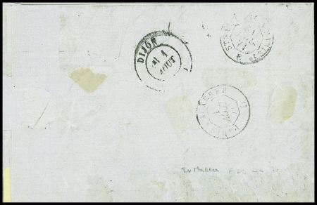 N°37 obl losange de points ambulant (PS1) + Alsace n°5 en paire obl CAD "Drusenheim" (30.7.71) sur lettre pour Dijon. TB