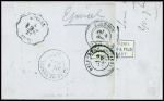 N°37 obl PC du GC 420 (Belfort) + Alsace n°6 obl CAD "Schlettstadt" (3.9.71) sur lettre de Sélestat avec affranchissement français insuffisant de 20c