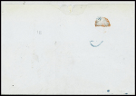 N°60 obl étoile muette bleue + Alsace n°4, 2 pièces, obl CAD allemand de Metz (6.10.71) sur lettre de Metz pour Mâcon. TB
