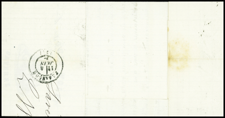 Alsace n°4 en paire + 5 obl CAD "Zabern im Elsass" (1.6.71) sur lettre pour Besançon avec taxe 2 tampon façon manuscrite. TB