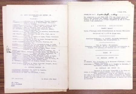 Dossier dans une chemise jaune sur le "bouton de l'armée française" (1913 - 1914), journal mensuel, "organe d'échange entre collectionneurs de boutons