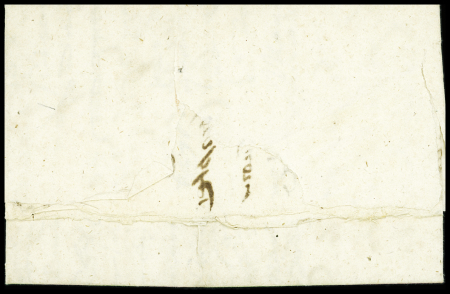 Lettre de Lille pour Anvers (30 mars 1614) avec un port de 3 patards matérialisé par 3 traits verticaux à la craie rouge