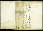 Lettre en port dû du 30 aout 1695 pour Anvers avec petite marque "De Lille" (Lenain n°2), ind 25. TB