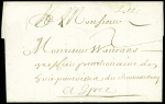 Lettre en port dû du 24 octobre 1695 pour Ypres avec marque manuscrite "Lille" (L n°1), ind 21. TB