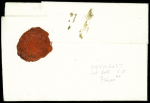 Lettre en port dû du 27 octobre 1749 pour Bourbourg avec MP rouge "de Lille" (L n°10), ind 19. TB