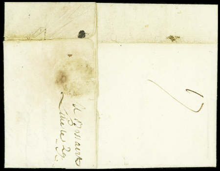 Lettre du 29 mars 1771 pour Montpellier avec marque ornée d'une fleur de lys "Port payé de Lille" (généralement floue, précise Louis Lenain)