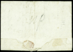 Petite poste de Lille - Lettre en port payé remise à un boitier à destination d'Haubourdin avec marques rouges "BN°52", "port payé", 8 LEV" et 7 mai" (1789)