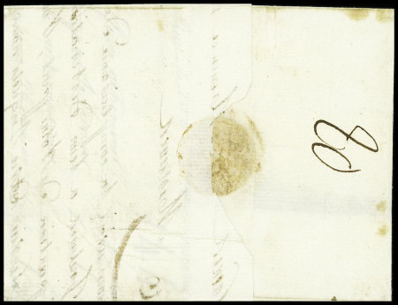 Lettre à destination du Havre avec petite marque ronde ornée de 3 fleurs de lys "port payé de Lille" (L n°29), ind 30. RR