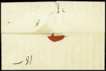 Lettre pour Auch avec petite marque ronde ornée de fleurs de lys "port payé de Lilkle" (L n°29), ind 30. RR