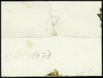 Petite poste de Lille. Lettre en port payé du bureau général (2 oct 1791) pour Armentières avec marques rouges "2 oct" + "Port payé" + "BG" (L n°2)