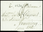 Lettre de Lisbonne pour Tourcoing près Lille (21 aout 1804) avec au verso MP "Deb lille). TB