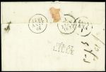 Lettre avec au recto MP "78 Toulon sur Mer pour L'Isle" (Vaucluse) expédiée par erreur à Lille avec au verso MP "Deb 57 Lille" (1827), ind 16. TB