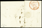 Lettre pour Paris avec cachet rect "Lille 57 9 fevrier 1828", ind 23. TB