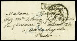lettre avec CAD T13 "Lille (57)" (28 aout 1849) + griffe encadrée "R.Limit" pour Aix la Chapelle avec arrivée au verso. TB