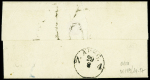 lettre avec CAD T13 "Lille (57)" (28 aout 1849) + griffe encadrée "R.Limit" pour Aix la Chapelle avec arrivée au verso. TB