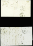 2 lettre AFF n°4, 25c bleu, obl grille + T13 Lille (31 juil 1850 et 10 avril 1851). TB