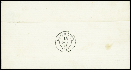N°22 obl GC 2188 (Le Mans) + T15 "Tours boite mobile" (1866) sur lettre pour Grand Lucé, ind 19. TB