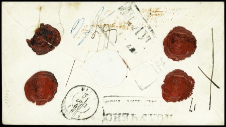 Lettre de Paris pour Riga (Russie) avec CAD rougeâtre