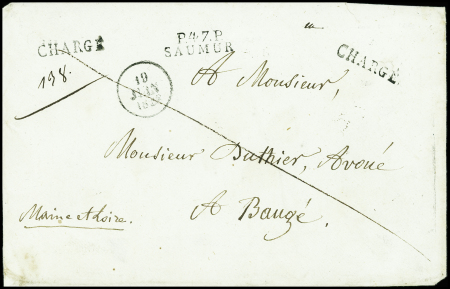 MAINE-ET-LOIRE Lettre pesante (6 ports) avec MP "P