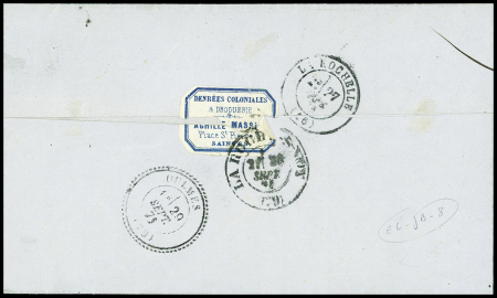 N°25, bande de 5, obl GC 3565 + T16 "Saintes (16)" (26 sept 71) sur lettre, TB
