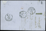 N°31, 40c orange, obl linéaire "Francia di mare" (Salles n°659 - ind 20) sur lettre de Marseille pour Catane. TB