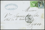 N°42+37 obl GC 260 + T17 Avignon (1 sept 71 - 1er jour du changement de tarif) sur lettre. TB