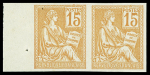 N°118a 25c bleu, non dentelé, CdF, neuf sans gomme,
