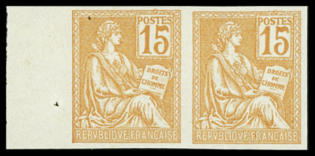 N°118a 25c bleu, non dentelé, CdF, neuf sans gomme,