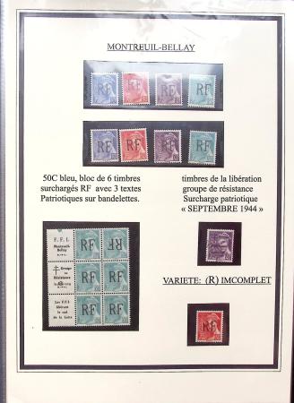 1943-45 LIBERATION : Collection de timbres de la Libération