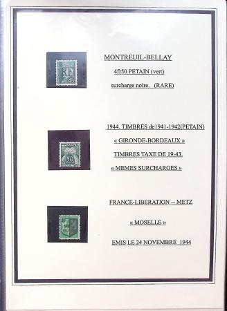 1943-45 LIBERATION : Collection de timbres de la Libération
