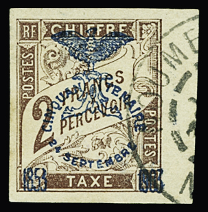 TAXE N°15  2f marron, TB