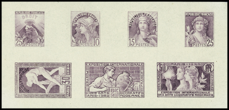 JO de Paris 1924, épreuve en violet sur feuillet gommé