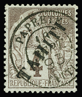 N°9 4c lilas-brun sur gris, obl., TB. Signé Calves