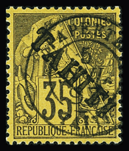 N°16 35c violet-noir s. jaune, obl., TB. Certificat