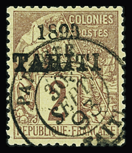 N°20 2c lilas-brun sur paille, obl. TB. Certificat