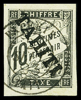 TAXE N°6 10c noir, obl., TB. Signé A. Brun