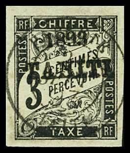 TAXE N°16 3c noir,  obl. plein centre, TB. Signé A.