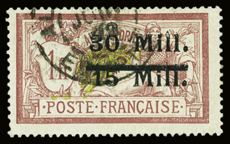 N°50 30m sur 15m sur 1f lie-de-vin et olive, obl.,