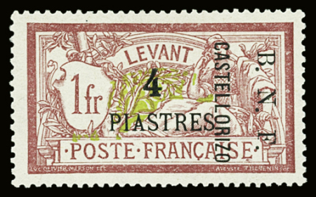 N°12 4pi. sur 1f lie-de-vin et olive, neuf *, TB