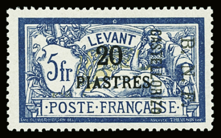 N°13 20pi. sur 5f bleu et chamois, neuf *, TB. Signé