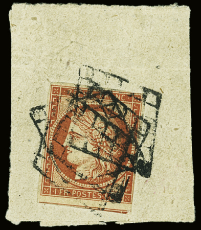 N°7a 1 franc vermillon vif,  nuance particulièrement