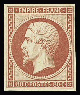 N°17B 80c rose, belles marges, très frais, neuf * quasi