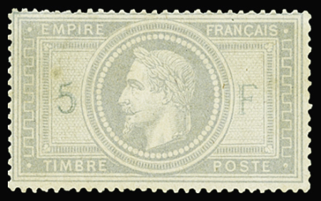 N°33 5f violet-gris, neuf *, B/TB. Signé avec certificat