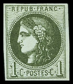 N°39A 1c olive, Report I, neuf *, TB