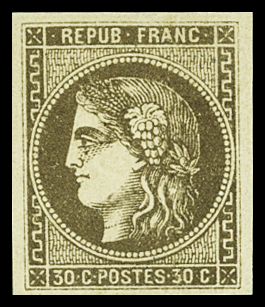 N°47 30c brun, neuf *, TTB. Signé A.Brun, Baudot